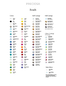 Preciosa Color Chart Beads